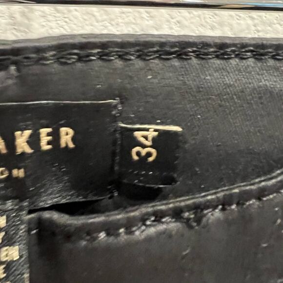 Ted Baker Jeans Pants Womens 34 Black Wet Look Skinny Dark Academia Goth NEW - Picture 5 of 12